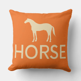 Reversible Orange & Cream Horse Equestrian Kudde