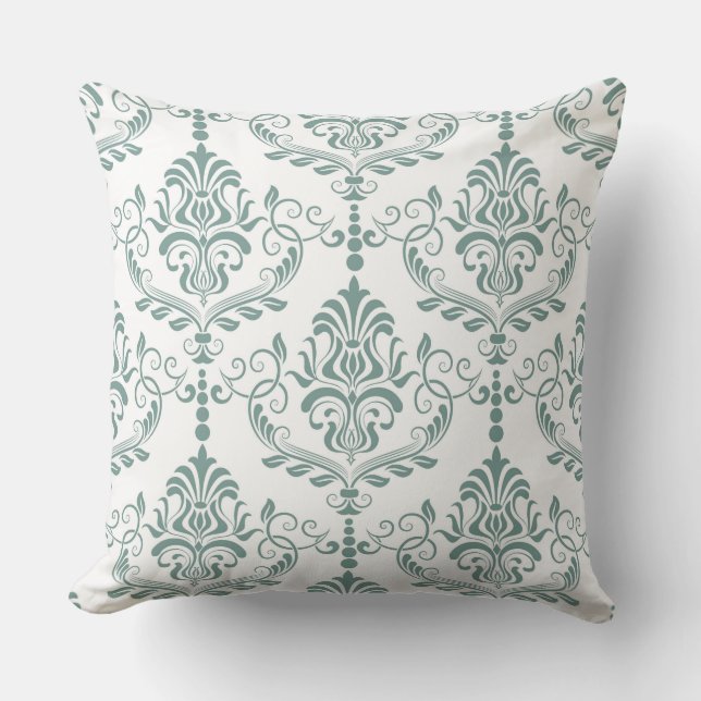 Reversible Pillow Grönt Damask Designer Kudde (Framsida)
