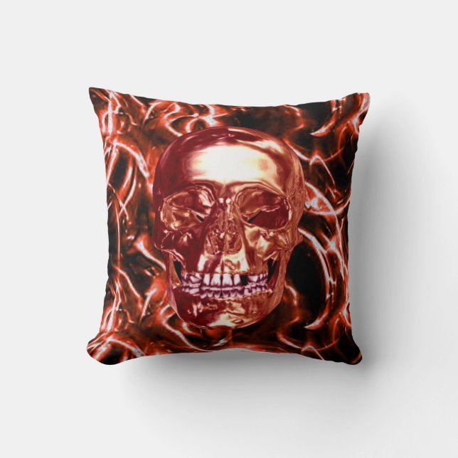 Reversible Pillow, Reversible Chrome Skull Kudde (Framsida)