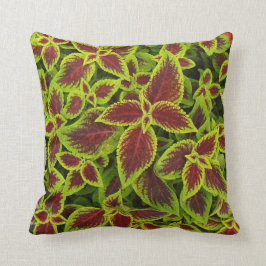 Reversible Red and Chartreuse Coleus Lövs Pillow Kudde