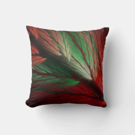 Reversible Red and Grönt Feathery Fractal Pillow Kudde
