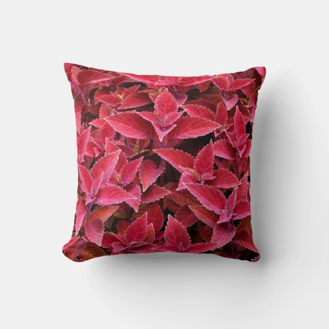 Reversible Red Coleus Lövs Pillow Kudde (Framsida)