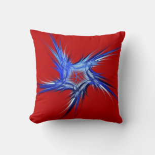 Reversible Red n Blu Patriotic Fractal Star Pillow Kudde