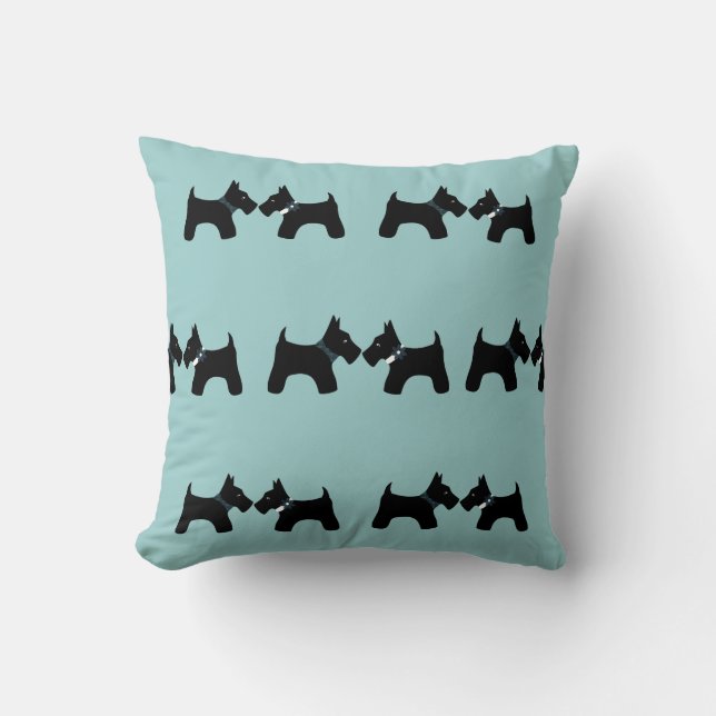 Reversible Scottie Hundar Kudde (Framsida)