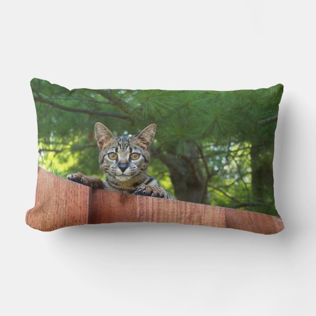 Reversible Serval Savannah Cats på en Pillow Lumbarkudde (Framsida)