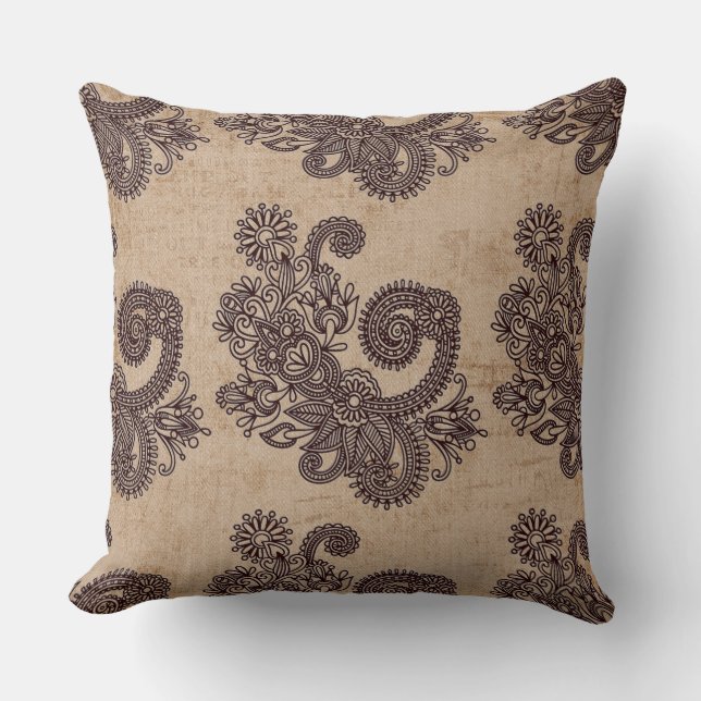 "Reversible Suede Tan Design Decorative Pilles" Kudde (Framsida)