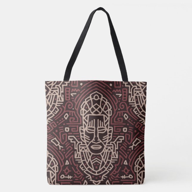 Reversible Tribal Print Tote Tygkasse (Framsida)