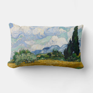 Reversible Van Gogh Wheat Fält med Cypresses Lumbarkudde