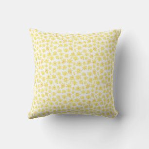 Reversible Watercolor Daffodil Ditzy Blommigt Kudde
