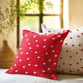Reversible White & Red Hearts Mönster Kudde