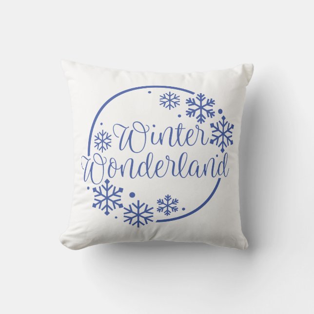 Reversible Winter Wonderland with Snöflingor Kudde (Framsida)