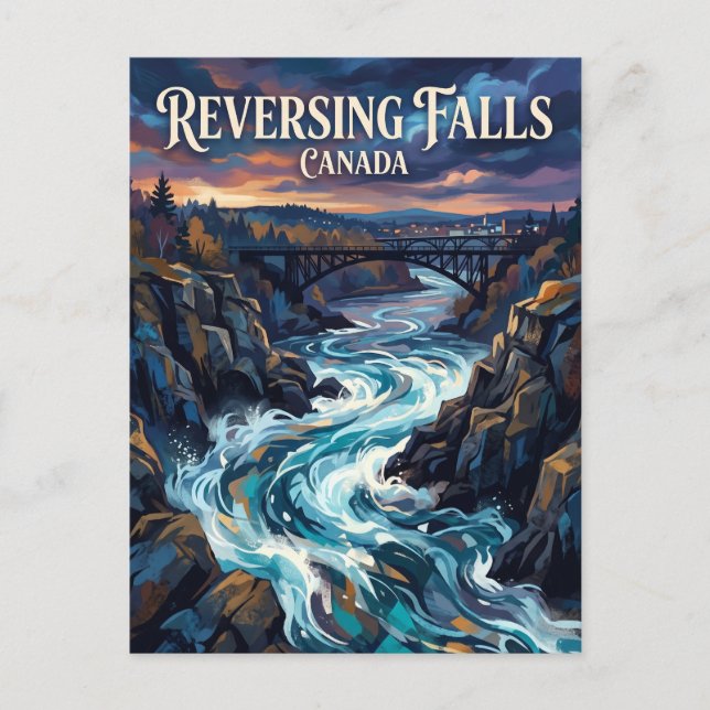 Reversing Falls-strömmarna Kanada Vykort (Framsida)