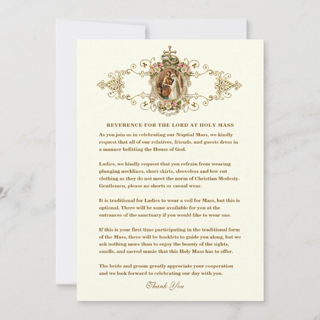 Revertering för vår Herre vid Bröllop Massriktlinj Meddelande (Framsida)