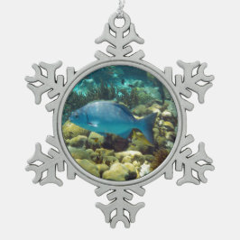 Revfisk Snöflinga Pewter Julgransprydnad