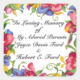 Reviderad bokningsskylt, i Memoriam, donation Fyrkantigt Klistermärke