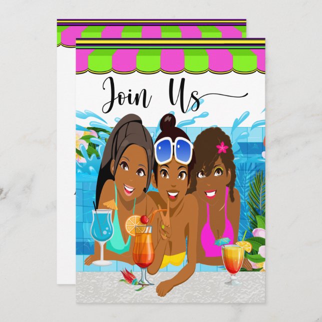 Reviderad inbjudan till poolparty (Fram/baksida)