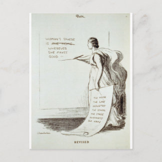 Reviderad kvinnosfär vykort