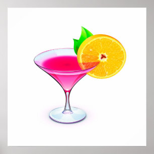 Reviderad Poster av Rosa Cocktail - SRF