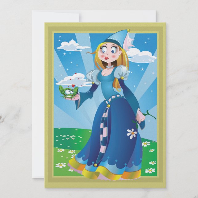 Reviderad Prinsessa och Groda-inbjudan - SRF Inbjudningar (Framsida)