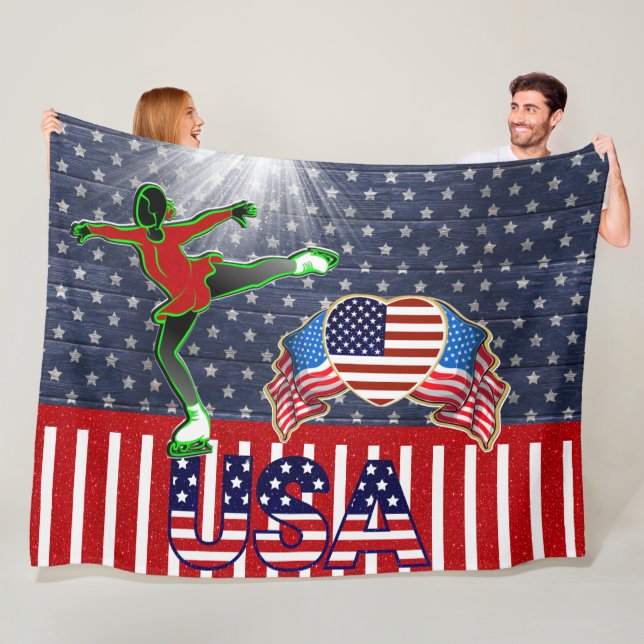 REVIDERAT USA Figur Skating Fleece Blanket (På plats)
