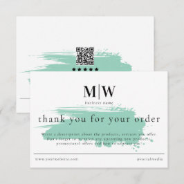 Review Order Packaging Insert Green Monogram Info Tack Kort