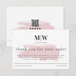 Review Order Packaging Insert Pink Monogram Info Tack Kort