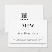 Review Thank Packaging Insert Floral Monogram Info