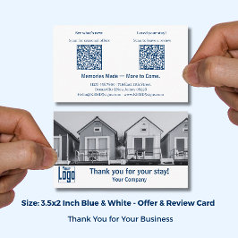 Reviews Offers Blue & White Holiday Home Thank You Visitkort