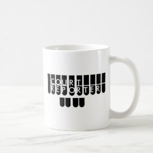 Revisionsrättens reporter nycklar svartvit kaffemugg