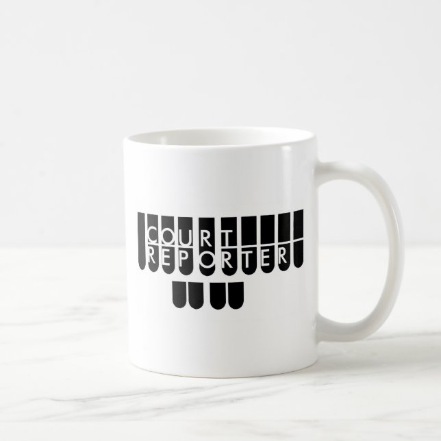 Revisionsrättens reporter nycklar svartvit kaffemugg (Höger)