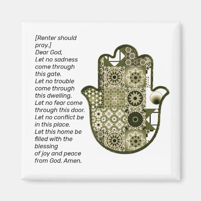 Revisit Square Khamsa Handmagnet 2 hyresgäst Magnet (Framsidan)