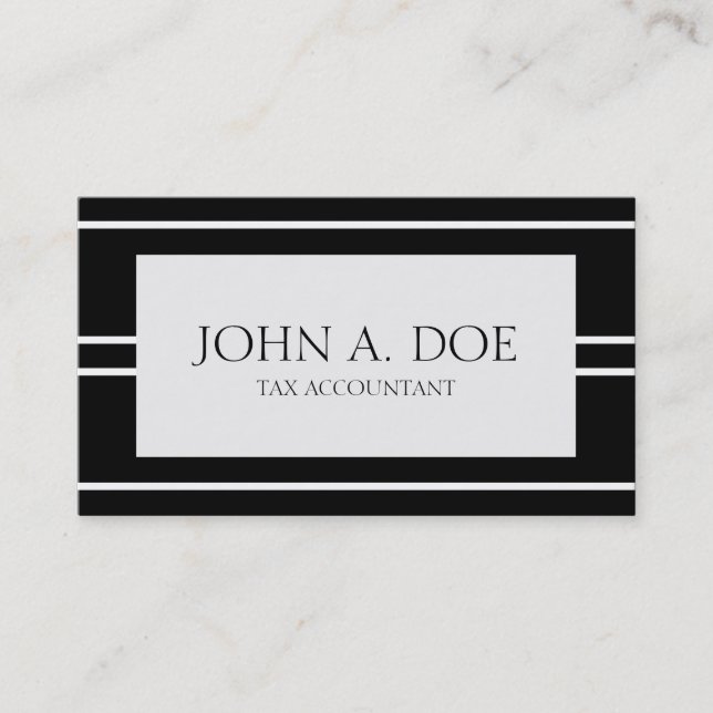 Revisor CPA som redogör randar för bokhållare B/W Visitkort (Framsida)