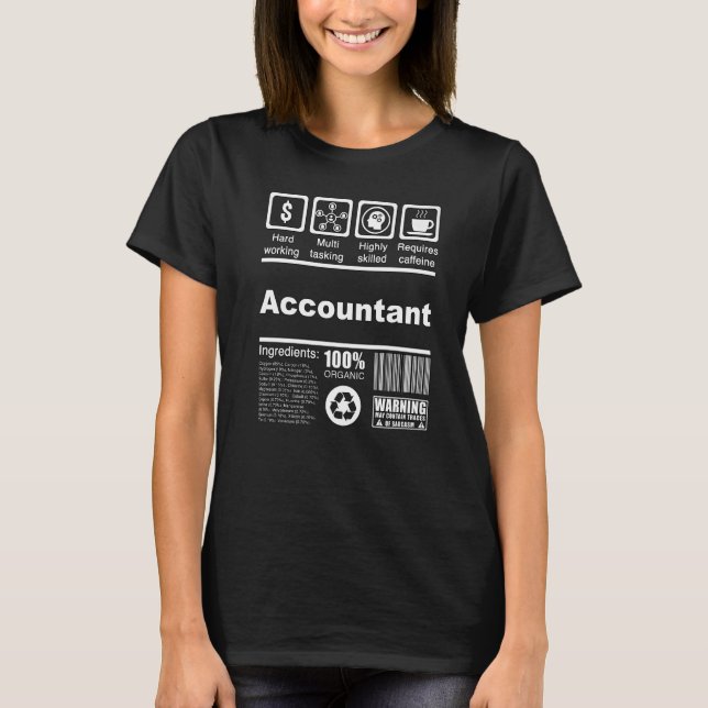 Revisor Näringsinformation För Revisorer T Shirt (Framsida)
