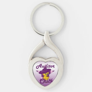RevisorChick nr 9 Twisted Heart Silverfärgad Nyckelring