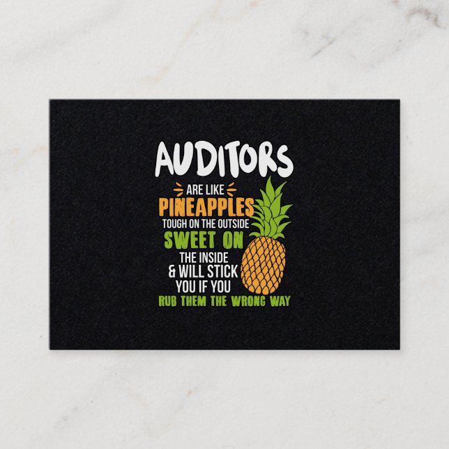 Revisorer är som ananas. visitkort (Framsida)