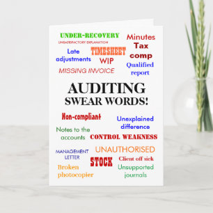 Revisorernas födelsedag Auditing Swear Ord Jok Kort