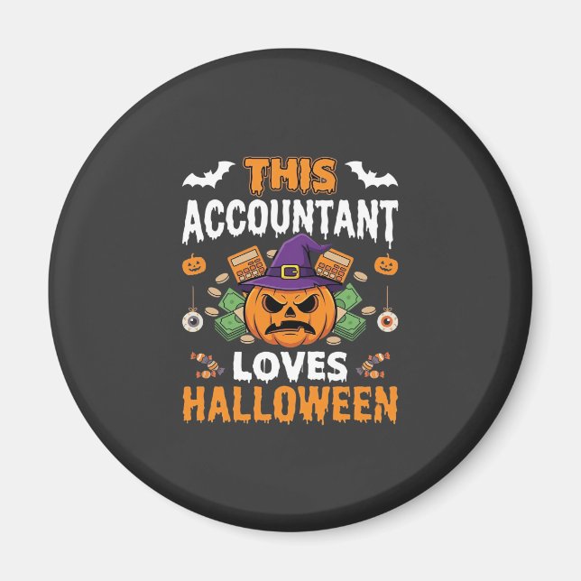Revisorn älskar halloweenpumpa bokhållare Desi Magnet (Framsidan)