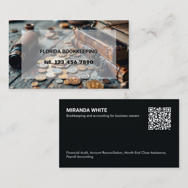Revisors Bokförings QR-kod Visitkort (Fram/baksida)