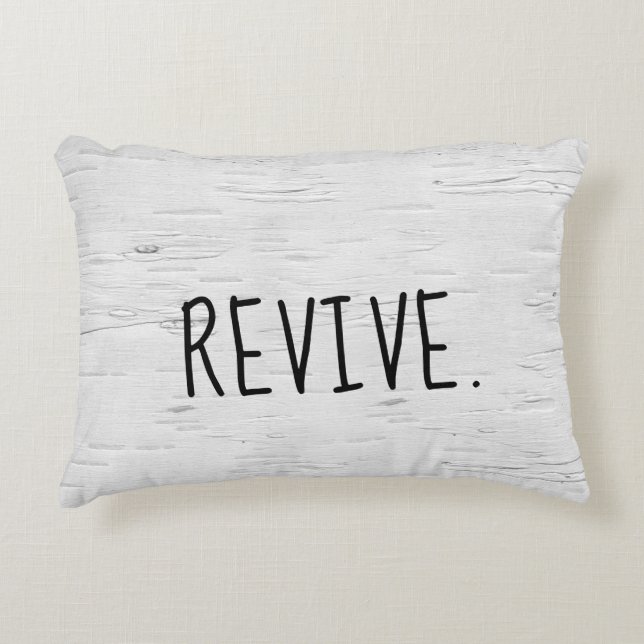 REVIVE Text on Birch Träd accent Pillow Prydnadskudde (Framsidan)