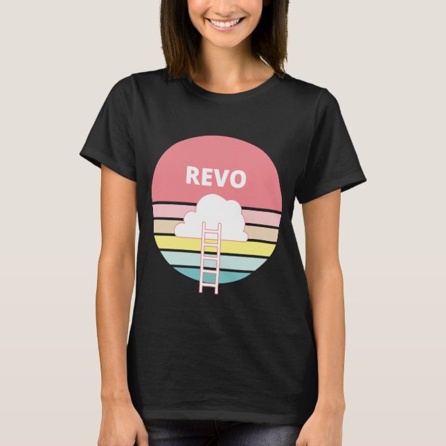 REVO- Betyder dröm på esperanto. Rosa sanset-stil, T Shirt (Framsida)