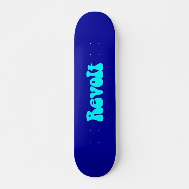 Revolt - cyan på Mörk blått Skateboard Bräda 20,5 Cm (Framsida)