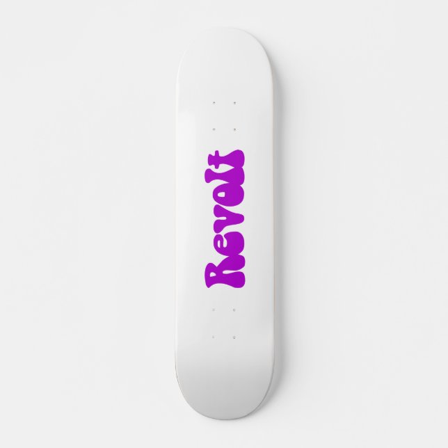 Revolt - Lila on White Skateboard Bräda 20,5 Cm (Framsida)
