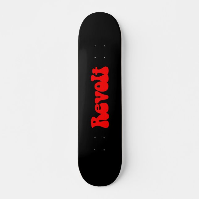 Revolt - Red on Black Mini Skateboard Bräda 18,5 Cm (Framsida)