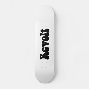 Revolt - Svartvit Skateboard Bräda 19,5 Cm