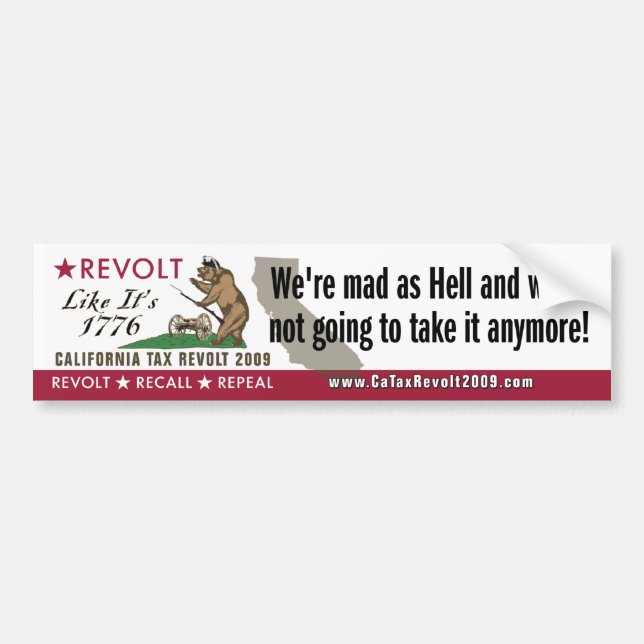 Revoltet lik 1776-We är tokig som helvetebildekal Bildekal (Framsidan)