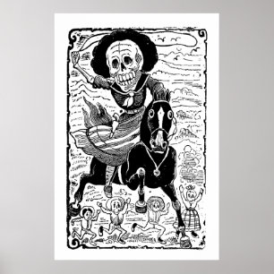 Revolucionaria av José Guadalupe Posada Poster