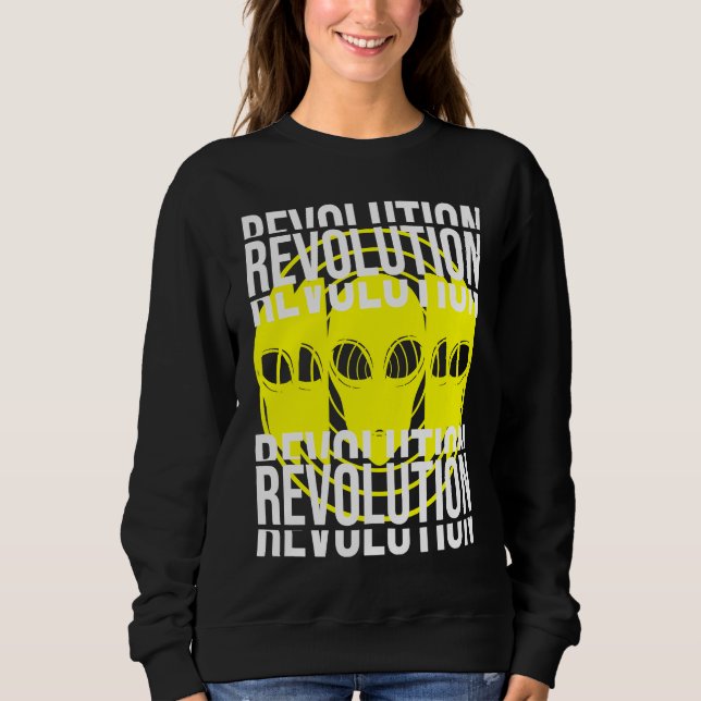 Revolution Alien  Sad Aesthetic Edgy Streetwear T Shirt (Framsida)
