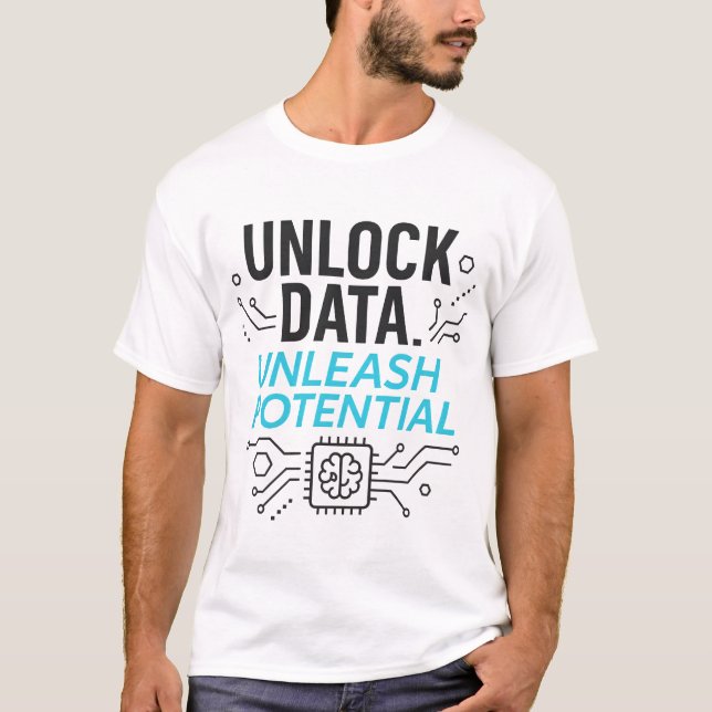Revolution av data: Abstrakt AI Potential Matrix T Shirt (Framsida)