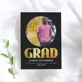 Revolution | Fotomeddelande om Guld och svart grad Inbjudningar