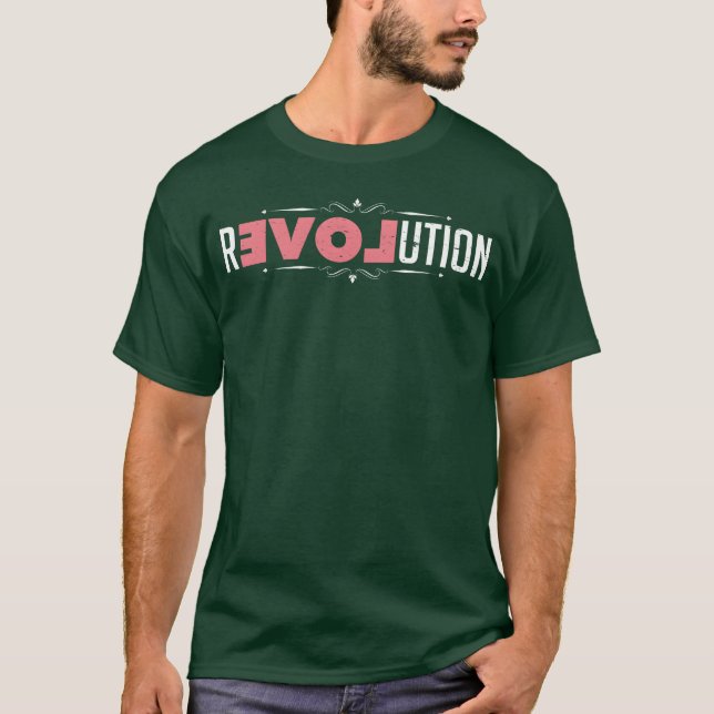 Revolution i kärlek Kärlek revolutionär Romc rolig T Shirt (Framsida)